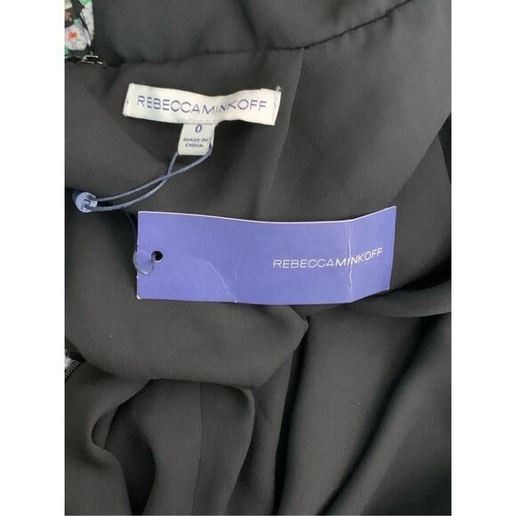 Rebecca Minkoff Ali‎ Women's Black Floral Print Short Sleeve Dress Size 0… - Picture 10 of 12